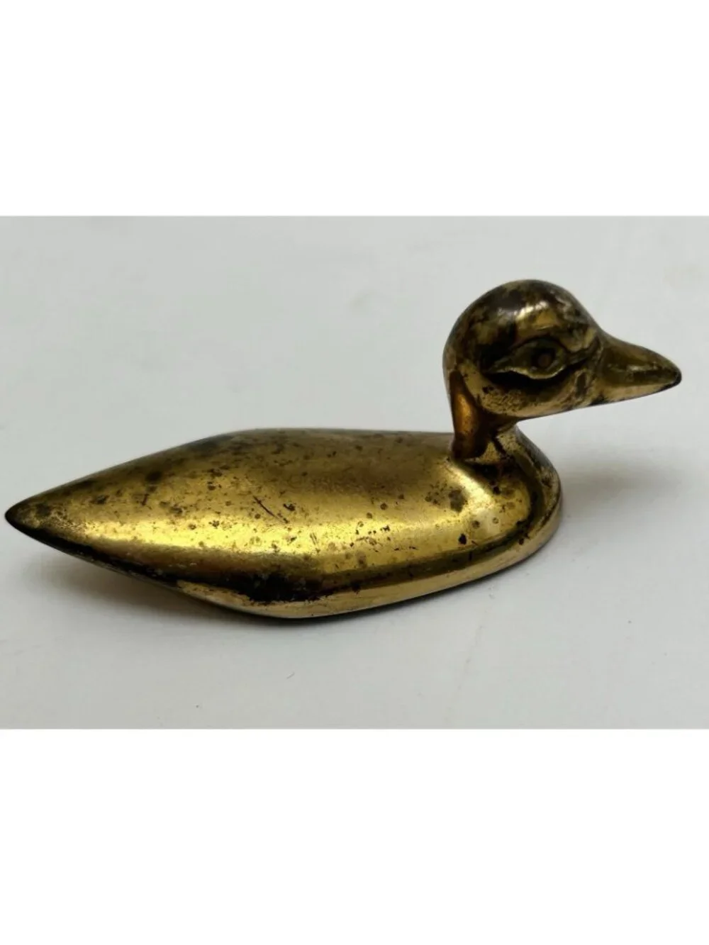 Vintage Solid Brass Mini Duck MCM Mid Century Modern Figurine Minimalist Decor